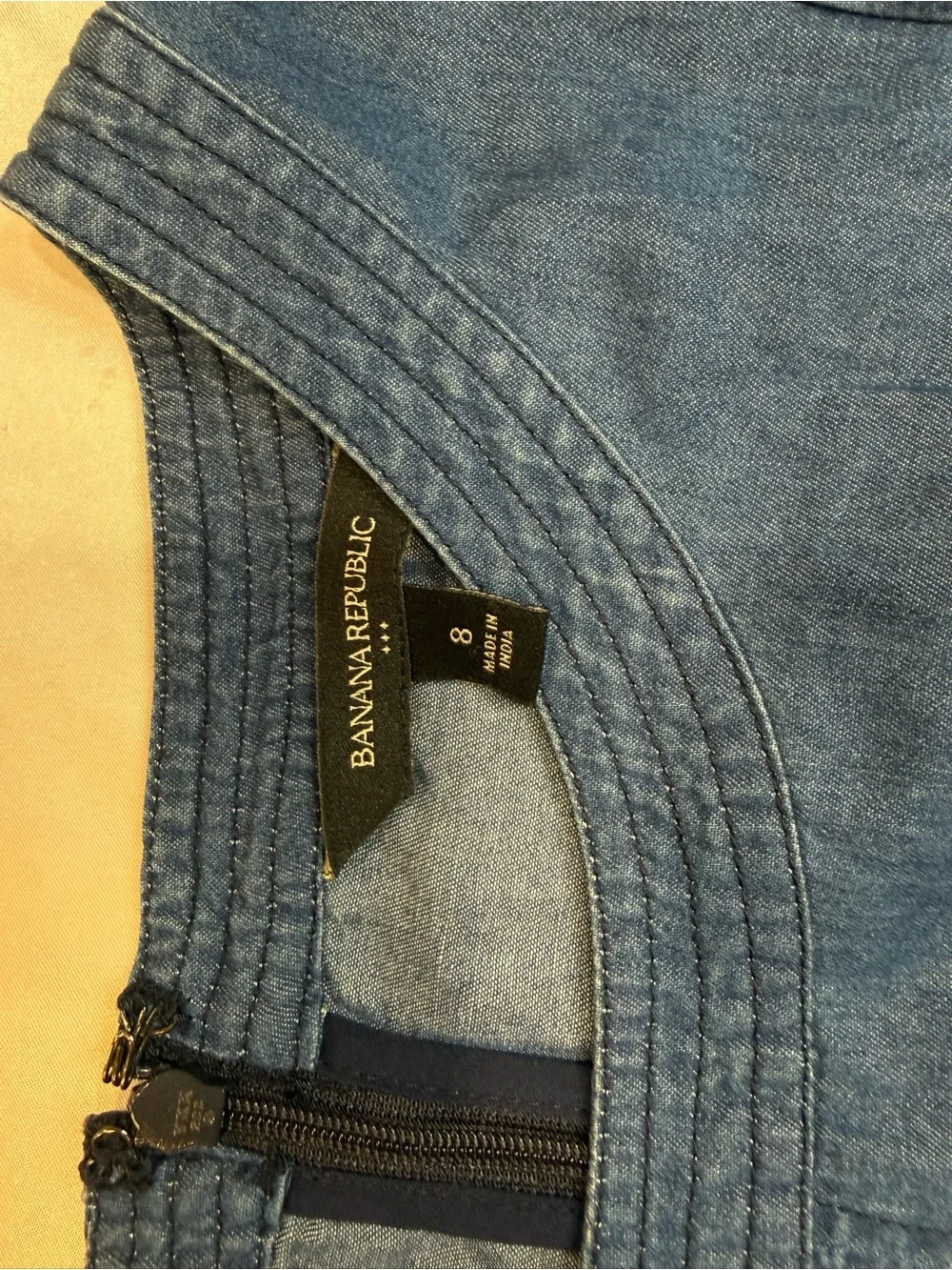 Banana Republic Denim Blue Flutter-Sleeve Mini Dress